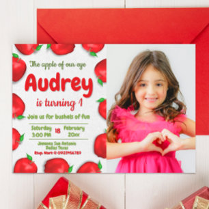 Invitation Anniversaire de la pomme avec photo