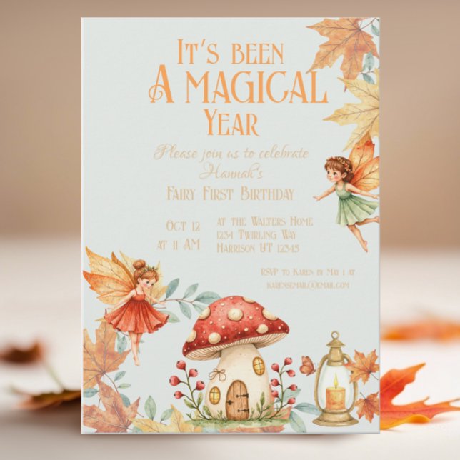 Invitation Anniversaire de la première magie de fée d'automne (Créateur téléchargé)
