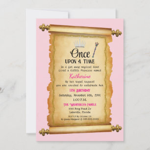 Invitation Anniversaire de la princesse du parchemin royal