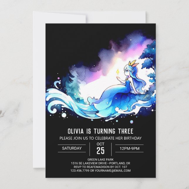 Invitation Anniversaire de la princesse enchantée (Devant)