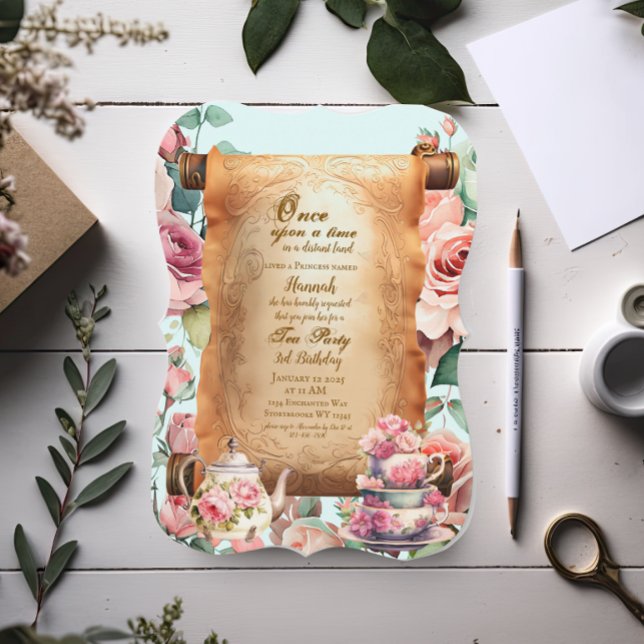 Invitation Anniversaire de la Princesse enchantée Turquoise T (Créateur téléchargé)