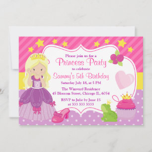 Invitation Anniversaire de la princesse et des accessoires