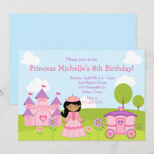 Invitation Anniversaire de la princesse et du château d'Améri