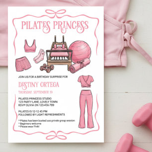Invitation Anniversaire de la Princesse Pilates Rose sur Refo