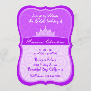 Invitation Anniversaire de la princesse pourpre