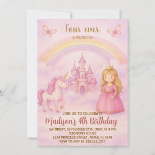 Invitation Anniversaire de la princesse rose