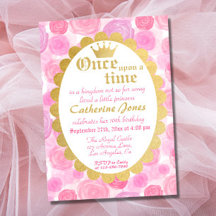 Invitation Anniversaire de la princesse royale rose