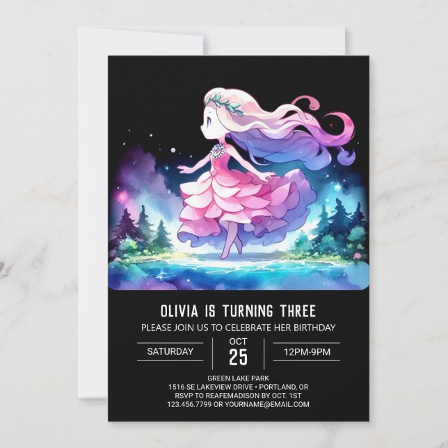 Invitation Anniversaire de la reine Boho Princess (Devant)