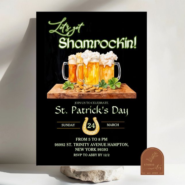 Invitation Anniversaire de la Saint-Patrick Trèfle Irlandais (Créateur téléchargé)