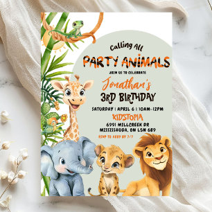 Invitation Anniversaire de la savane verte appelant tous les
