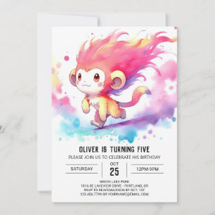 Invitation Anniversaire de la Singe Joyeuse et Fantaisiste