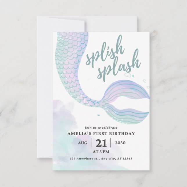 Invitation Anniversaire de la Sirène (Devant)