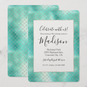 Invitation Anniversaire de la sirène d'argent