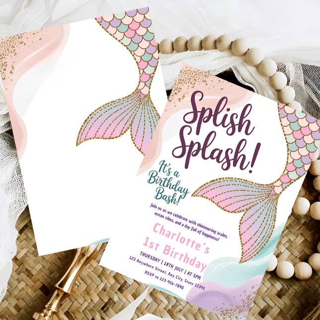 Invitation Anniversaire de la Sirène Magique (Créateur téléchargé)
