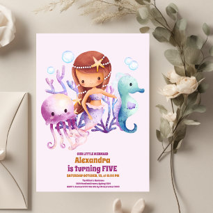 Invitation Anniversaire De La Sirène Sous La Fête De La Mer