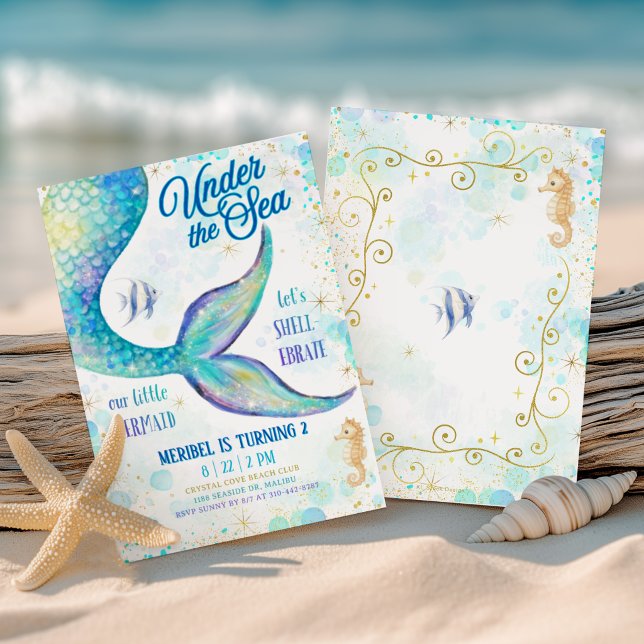 Invitation Anniversaire de la Sirène sous la Mer (Créateur téléchargé)