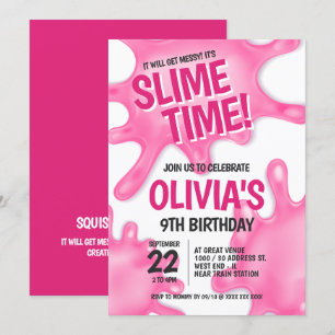 Invitation Anniversaire de la Soirée Rose Slime