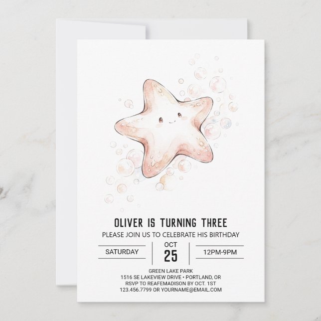 Invitation Anniversaire de la Star Céleste (Devant)