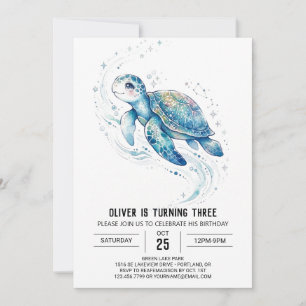 Invitation Anniversaire de la Tortue de Mer Sarcelle