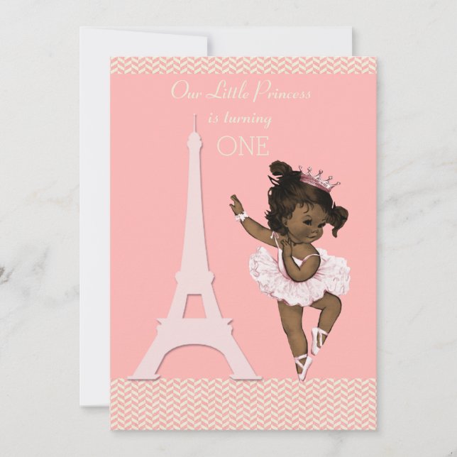Invitation Anniversaire de la Tour Eiffel de Ballerina (Devant)