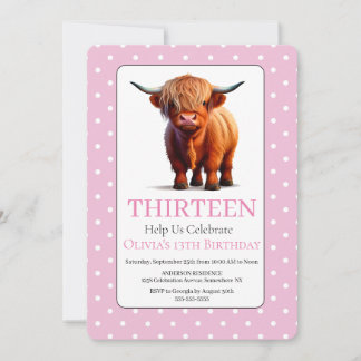 Invitation Anniversaire de la vache de Charming Met Highland