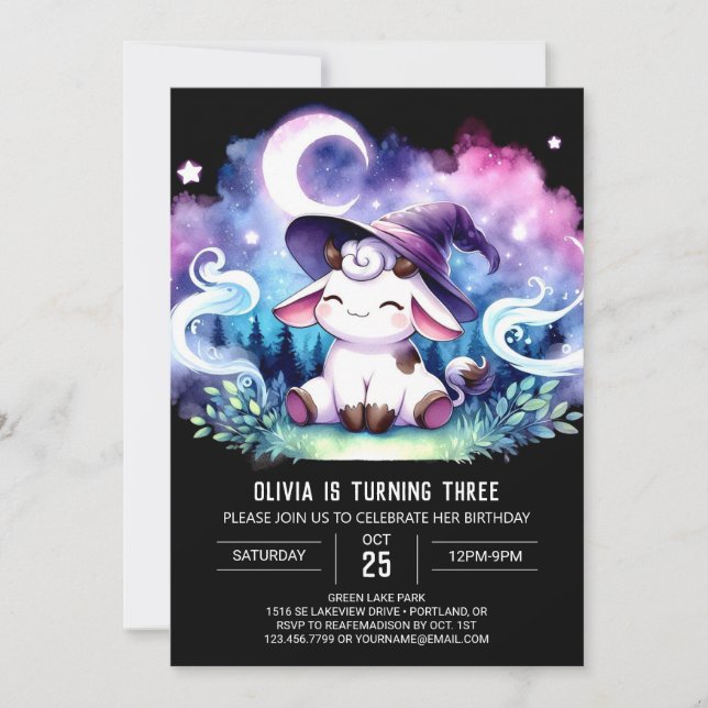 Invitation Anniversaire de la vache personnalisée moderne (Devant)