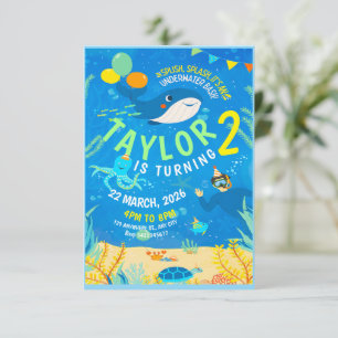 Invitation anniversaire de la vie marine sous-marine