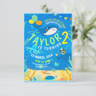 Invitation anniversaire de la vie marine sous-marine