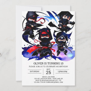 Invitation Anniversaire de l'agent secret de Cute Ninja