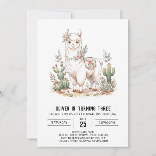 Invitation Anniversaire de l'Alpaca Sketch Cream