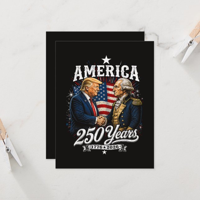 Invitation Anniversaire de l'Amérique 250e Trump Washington (Devant/Arrière en situation)