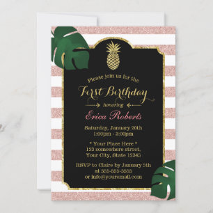 Invitation Anniversaire de l'ananas tropique moderne Hawaiien