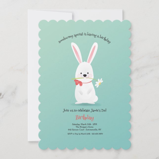Invitation Anniversaire de Lapin de Pâques (Devant)