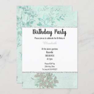 INVITATION ANNIVERSAIRE DE L'AQUA VERT BLEU D'ARGENT