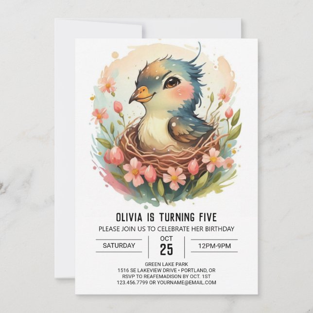 Invitation Anniversaire de l'Aquarelle dans les bois (Devant)