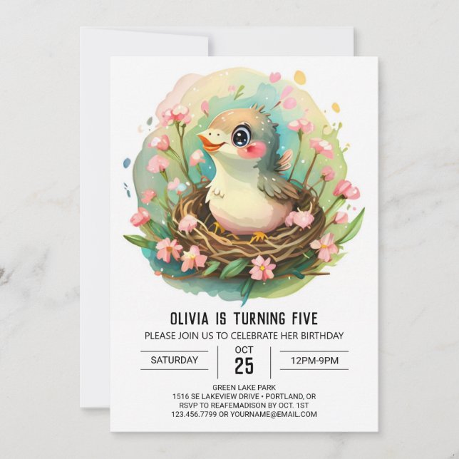 Invitation Anniversaire de l'Aquarelle dans les bois (Devant)