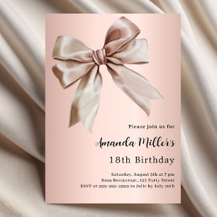 Invitation anniversaire de l'arc en or rose