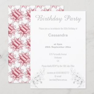 INVITATION ANNIVERSAIRE DE L'ARGENT ÉLÉGANT ET DU BOW BLANC