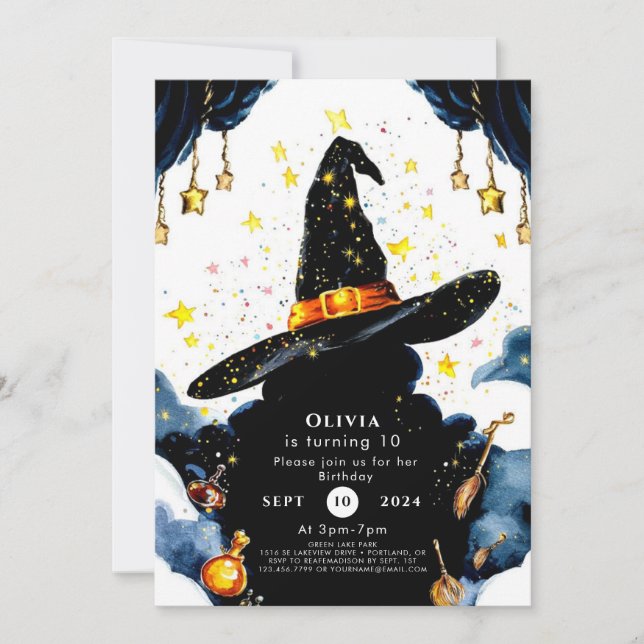 Invitation Anniversaire de l'Assistant Pastel Enchanted pour  (Devant)