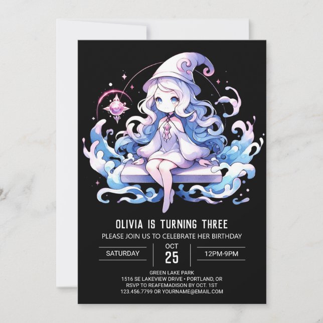 Invitation Anniversaire de l'Assistant Pastel personnalisé (Devant)