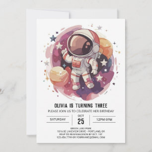 Invitation Anniversaire de l'astronaute Boho Starry Adventure