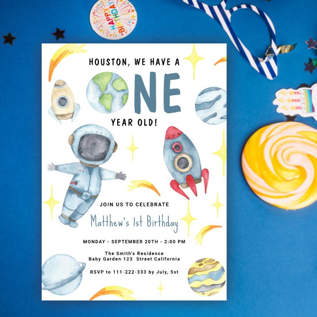 Invitation Anniversaire de l'astronaute dans l'espace (Créateur téléchargé)