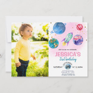 Invitation Anniversaire de l'astronaute de la fête des filles