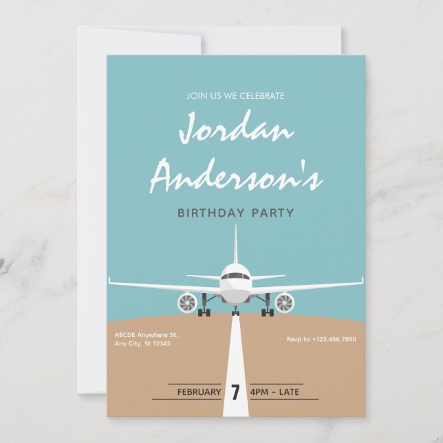Invitation anniversaire de l'avion (Devant)