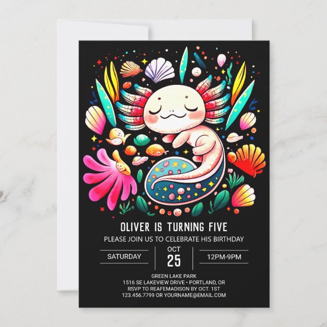 Invitation Anniversaire de l'Axolotl (Devant)