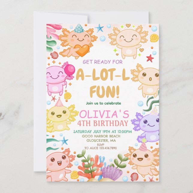 Invitation Anniversaire de l'Axolotl  (Devant)