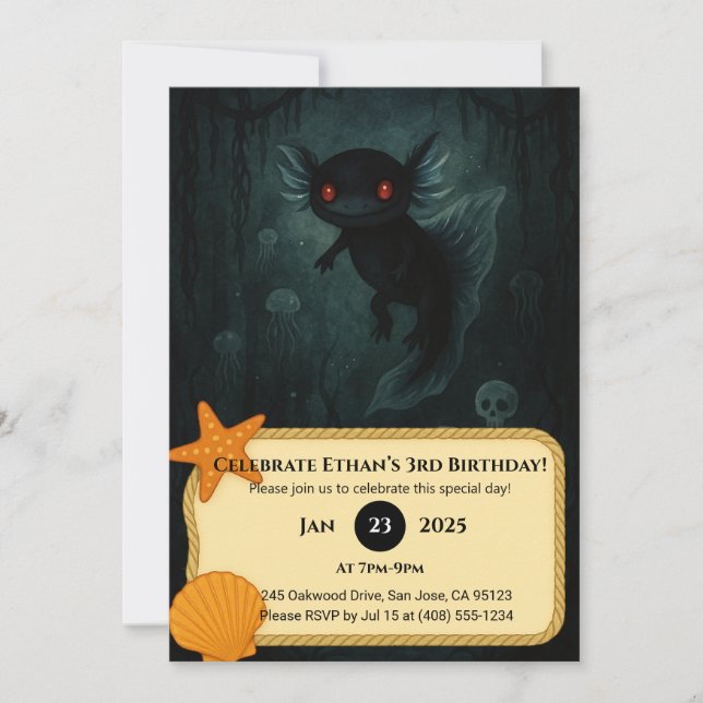 Invitation Anniversaire de l'Axolotl de l'Abîme Sombre  (Devant)
