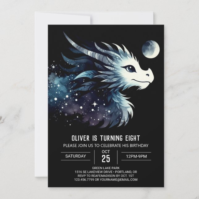 Invitation Anniversaire de l'élégant Bold Dragon (Devant)
