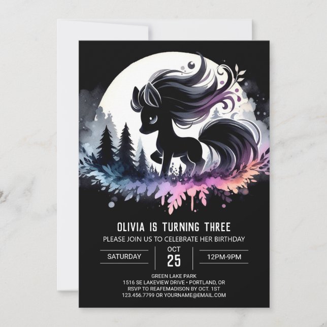 Invitation Anniversaire de l'Élégant cheval boisé (Devant)