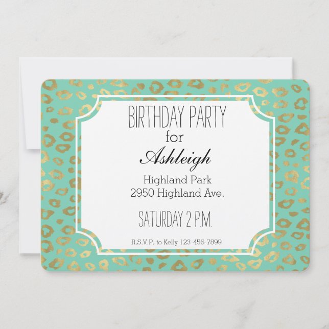 Invitation Anniversaire de l'Empreinte de léopard Gold Mint O (Devant)